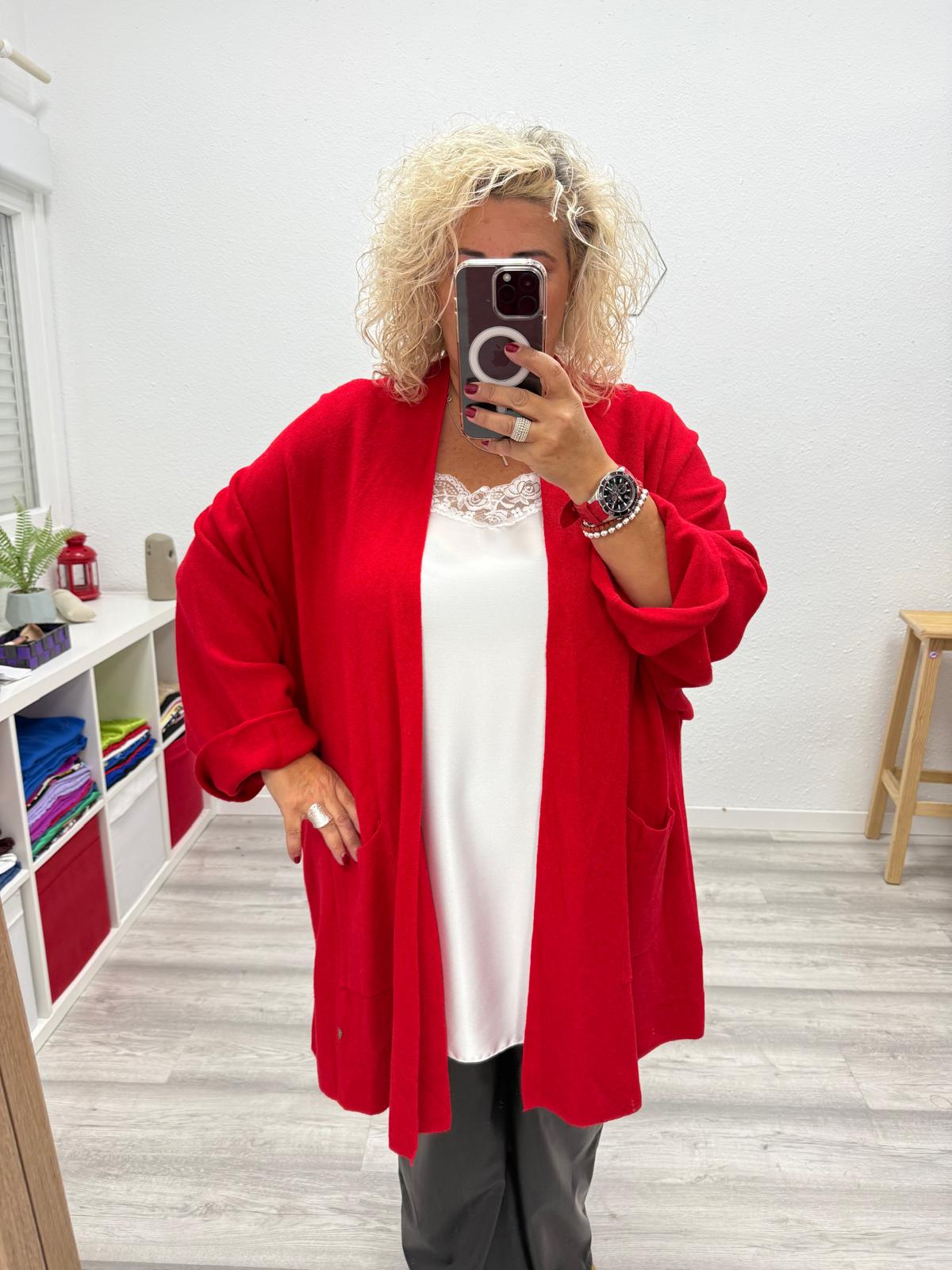 Chaqueta abrigo roja