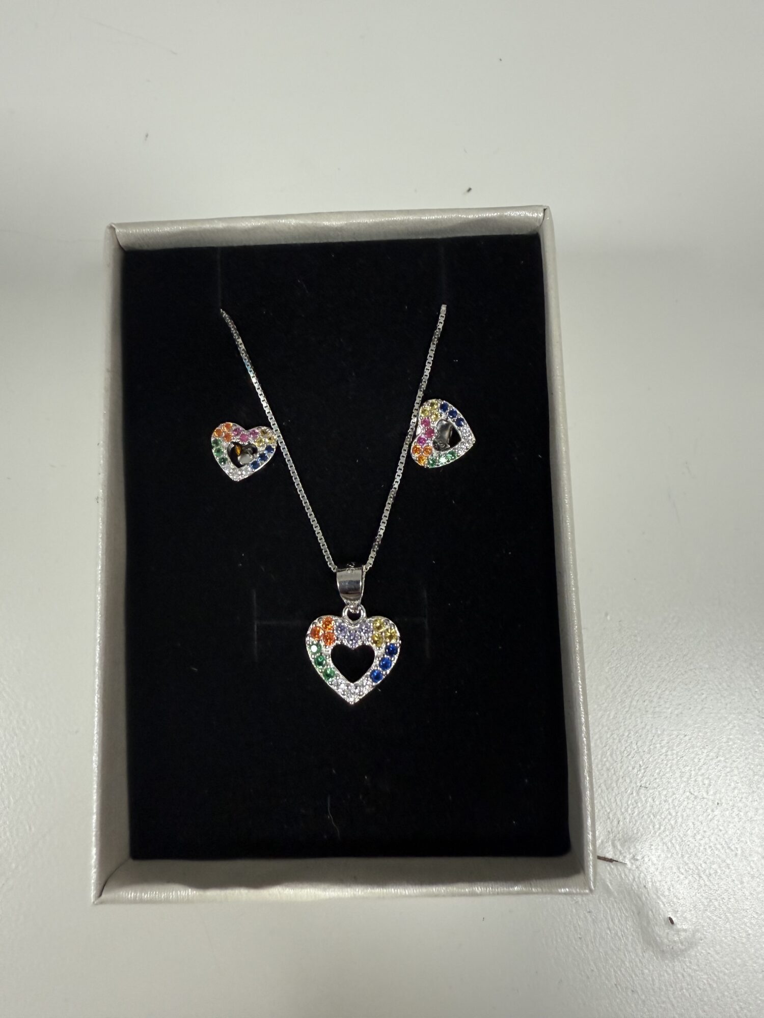 Conjunto corazon plata