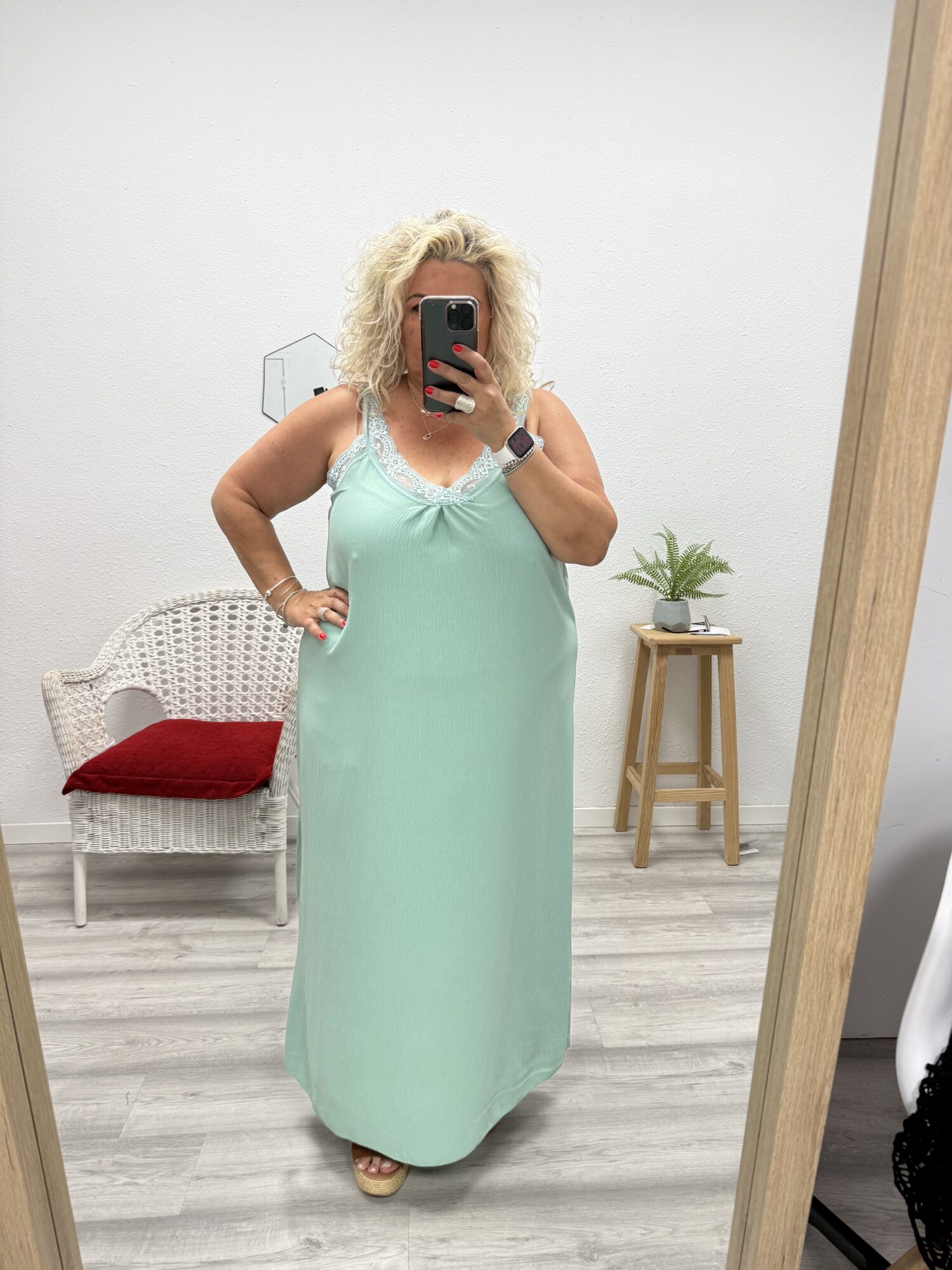 Vestido lencero verde claro