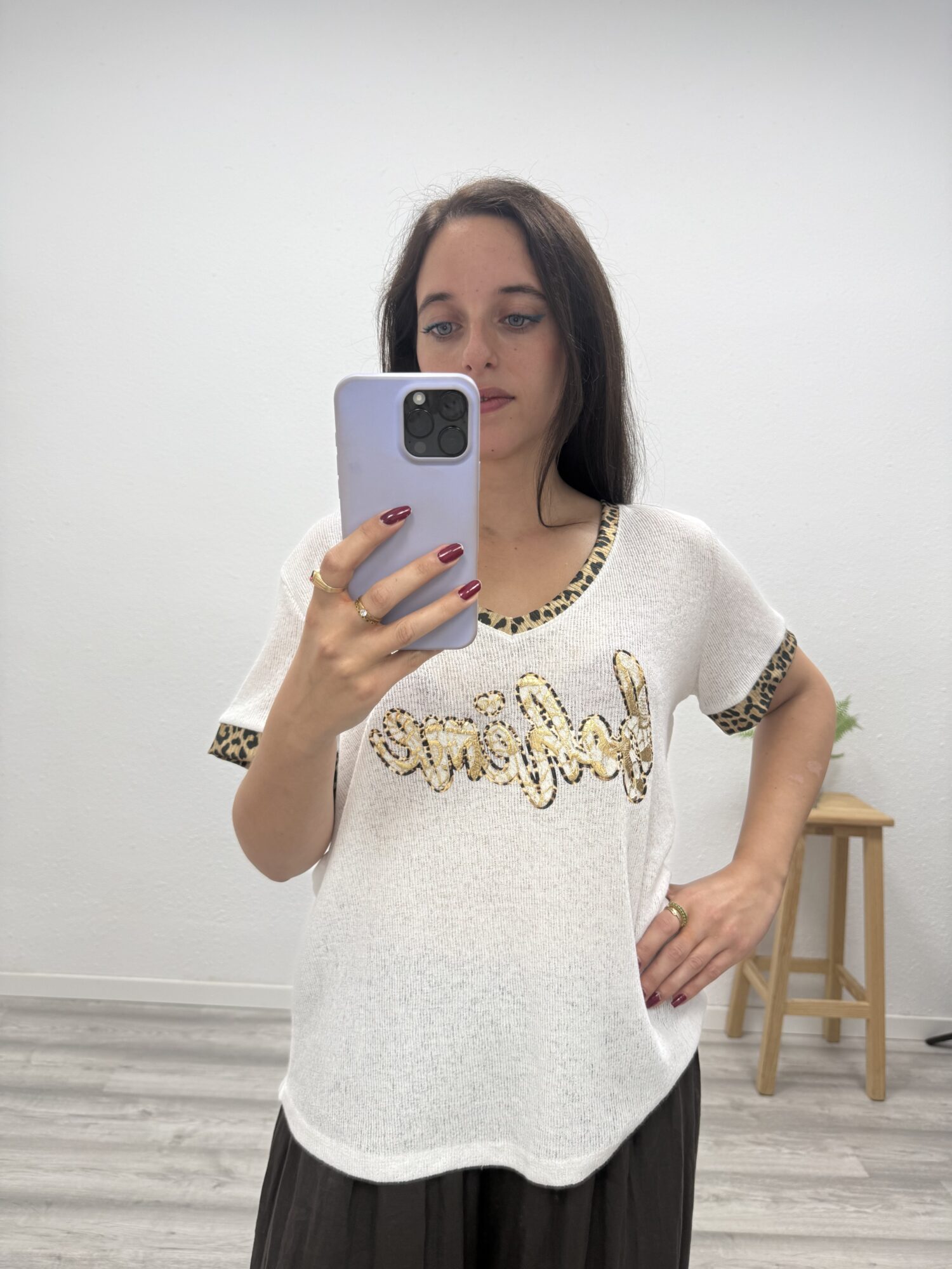Camiseta punto leopardo