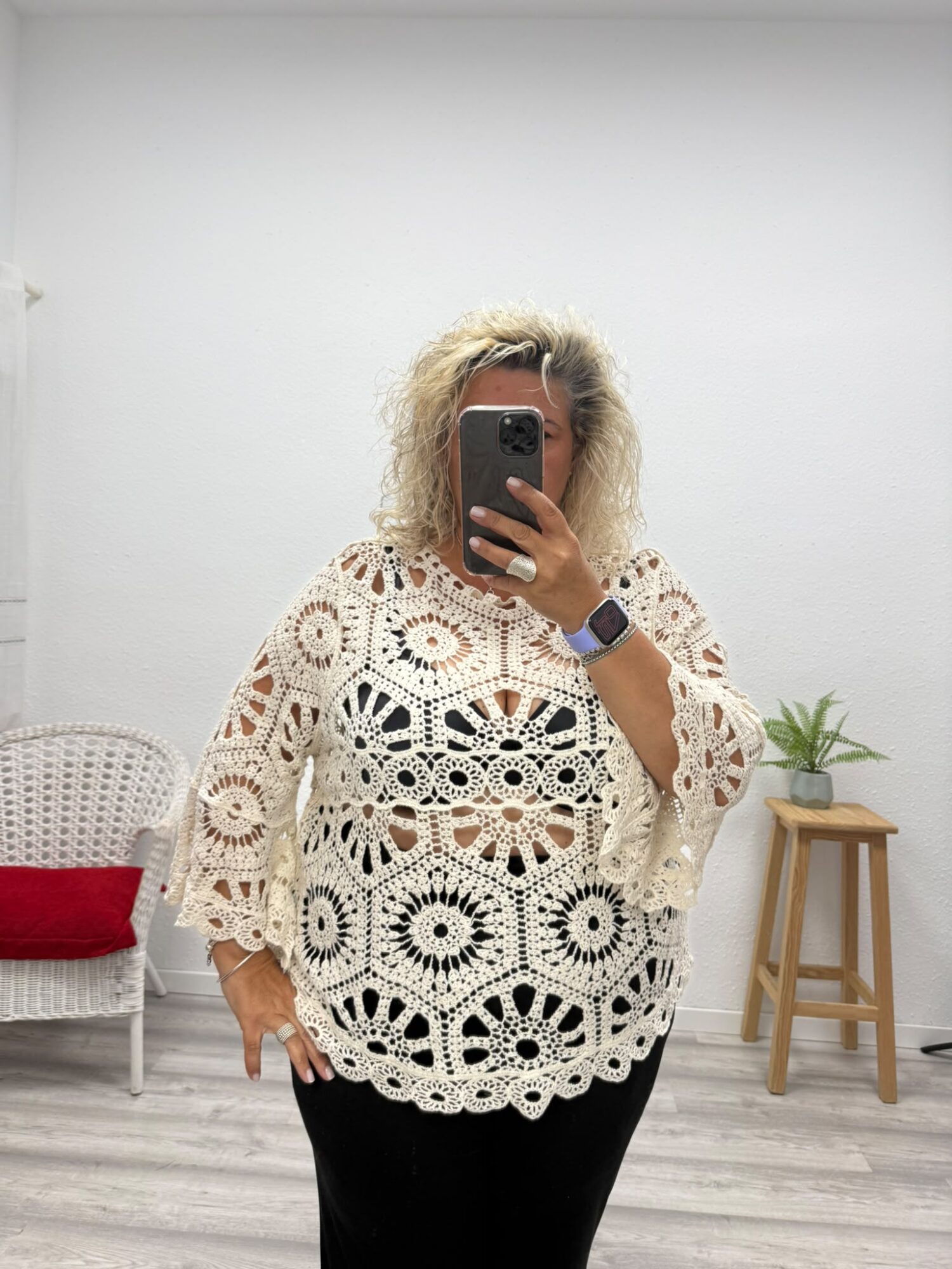 Jersey crochet crudo