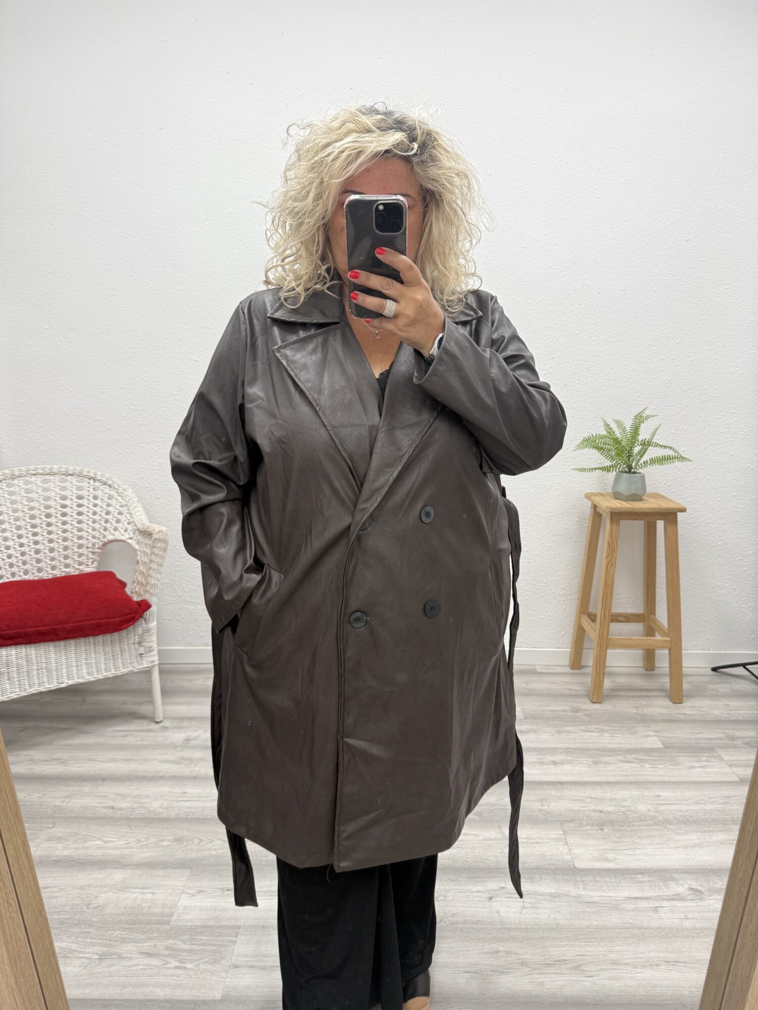 Gabardina polipiel chocolate