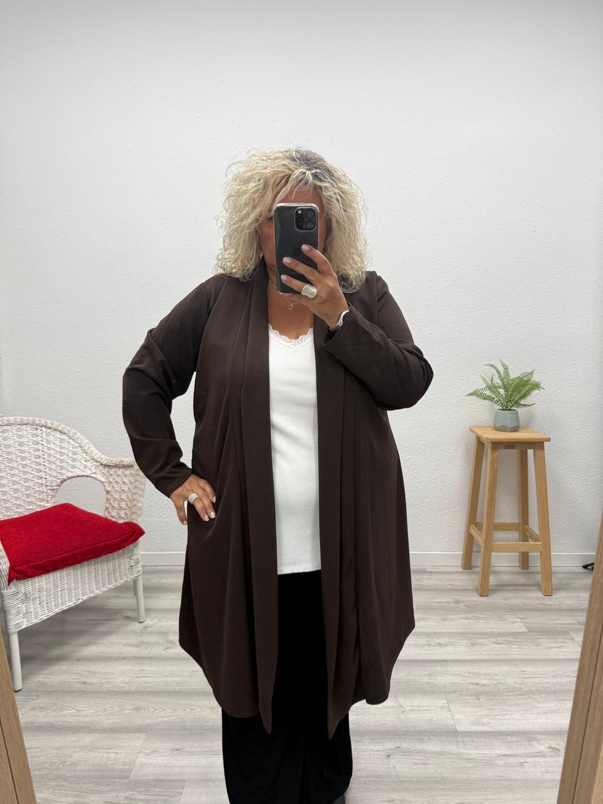 Chaqueta de crep chocolate