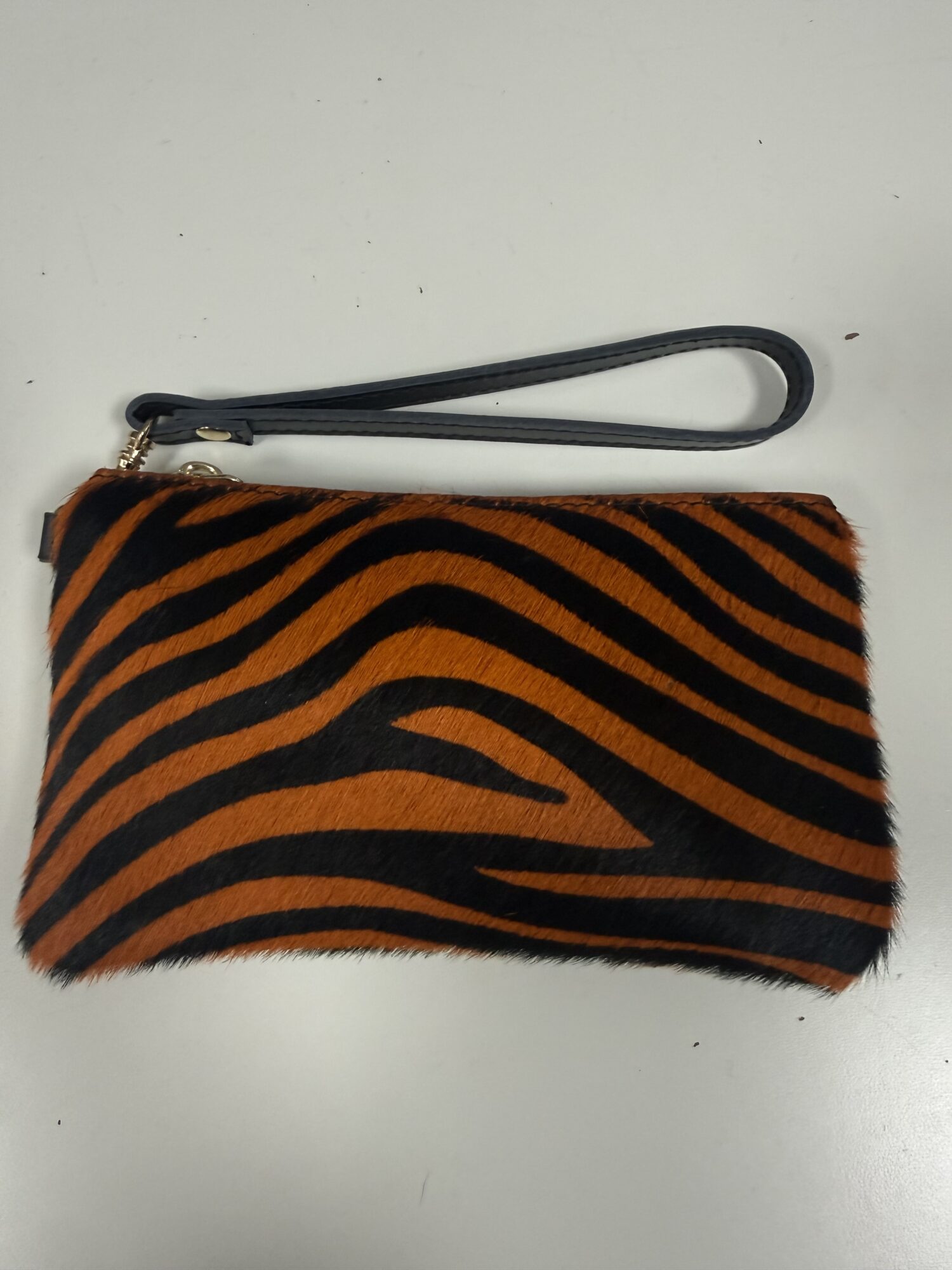 Monedero piel cebra naranja