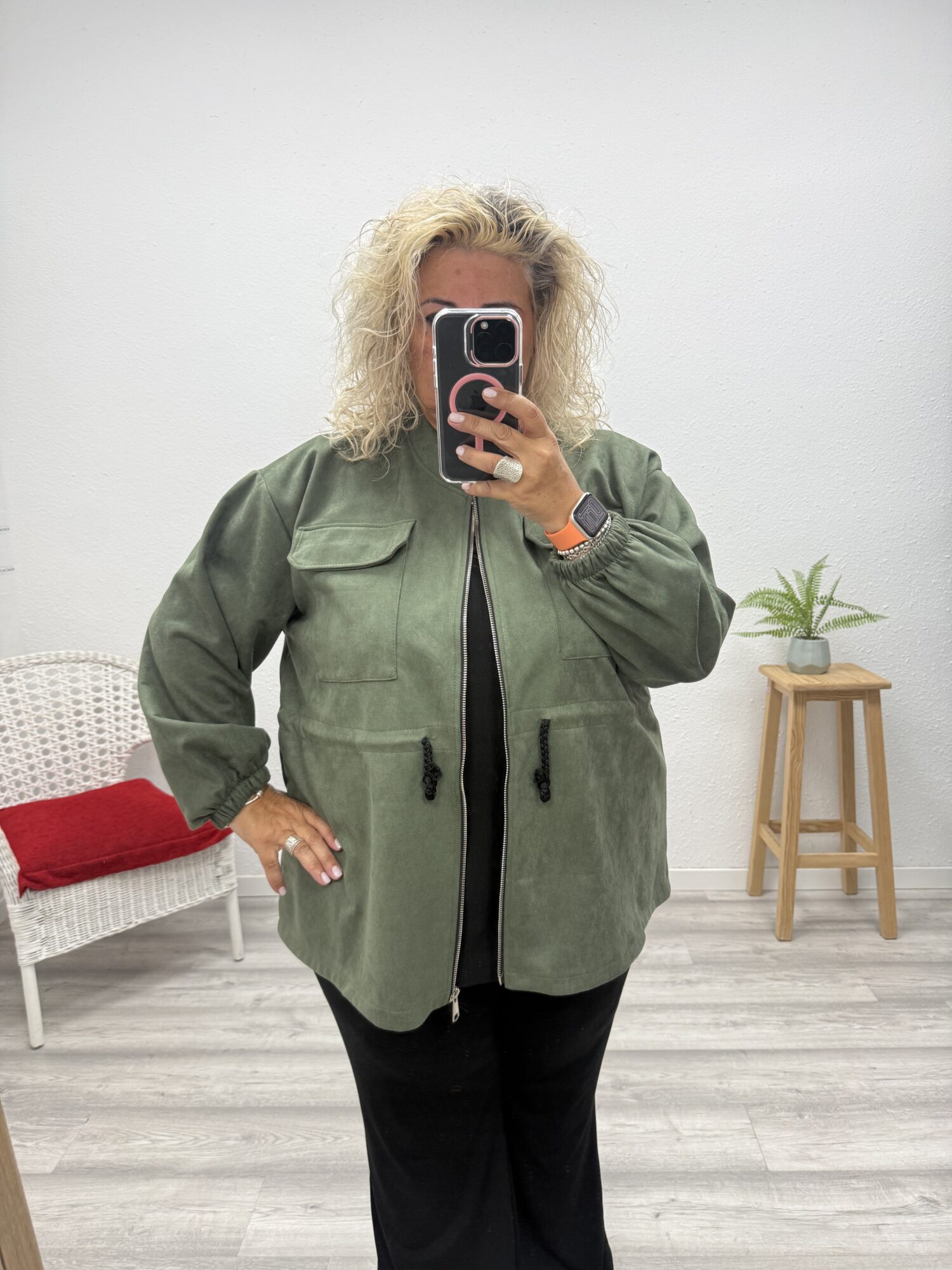 Bomber antelina cordón verde