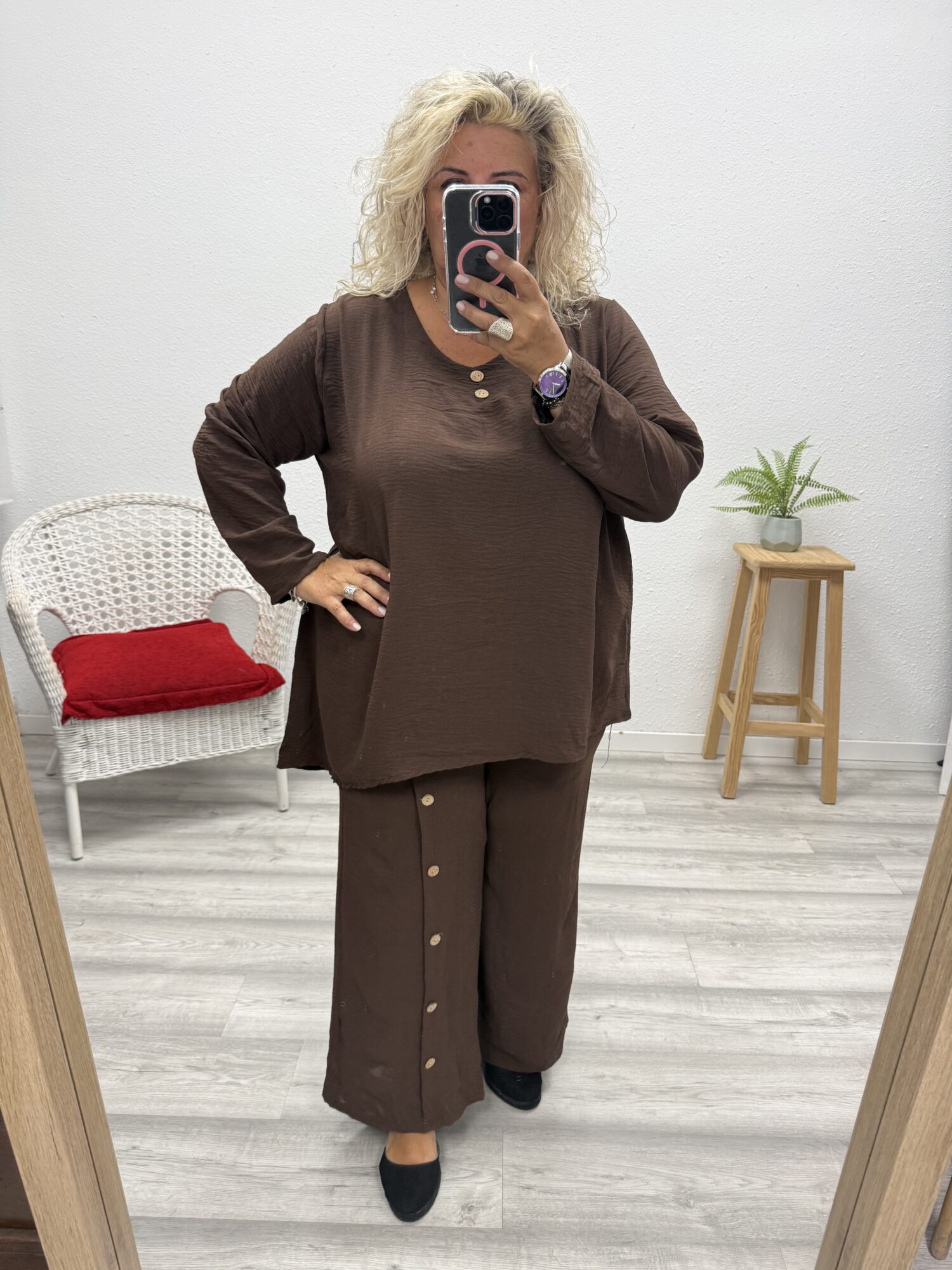Conjunto boton chocolate