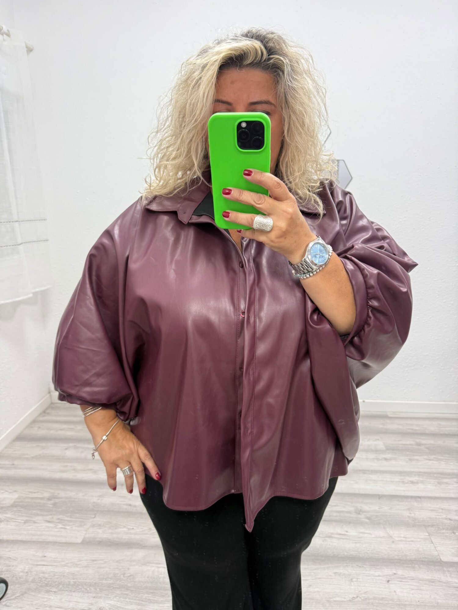 Sobrecamisa manga burdeos
