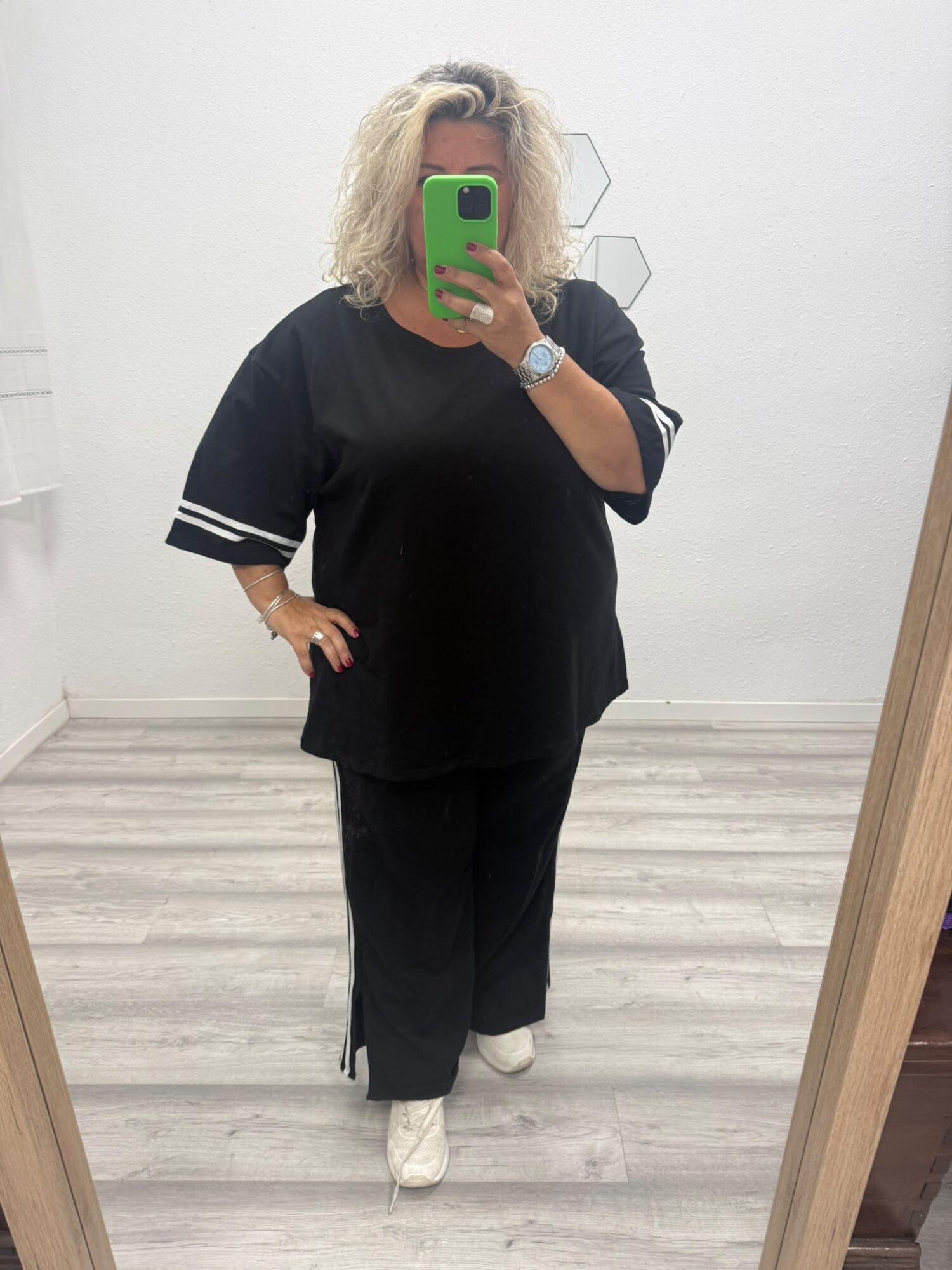 Conjunto rayas negro