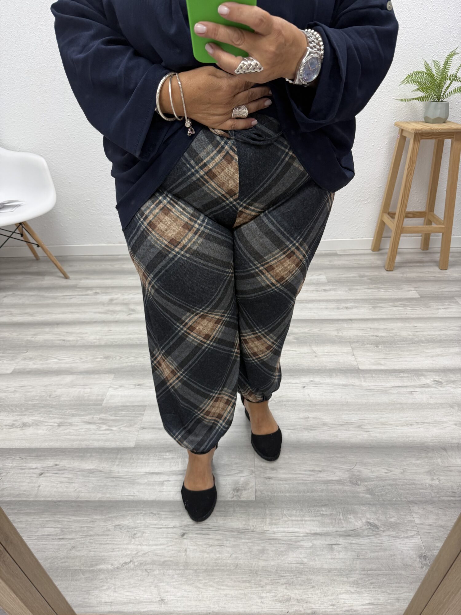 Pantalon cuadros azules