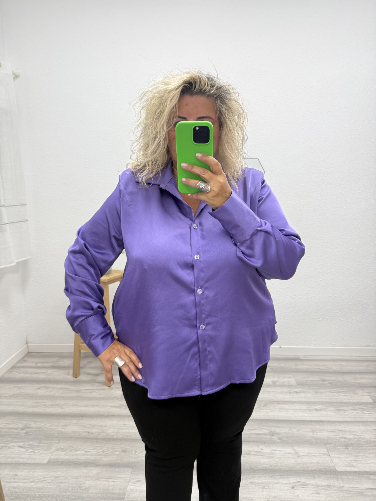 Blusa raso malva
