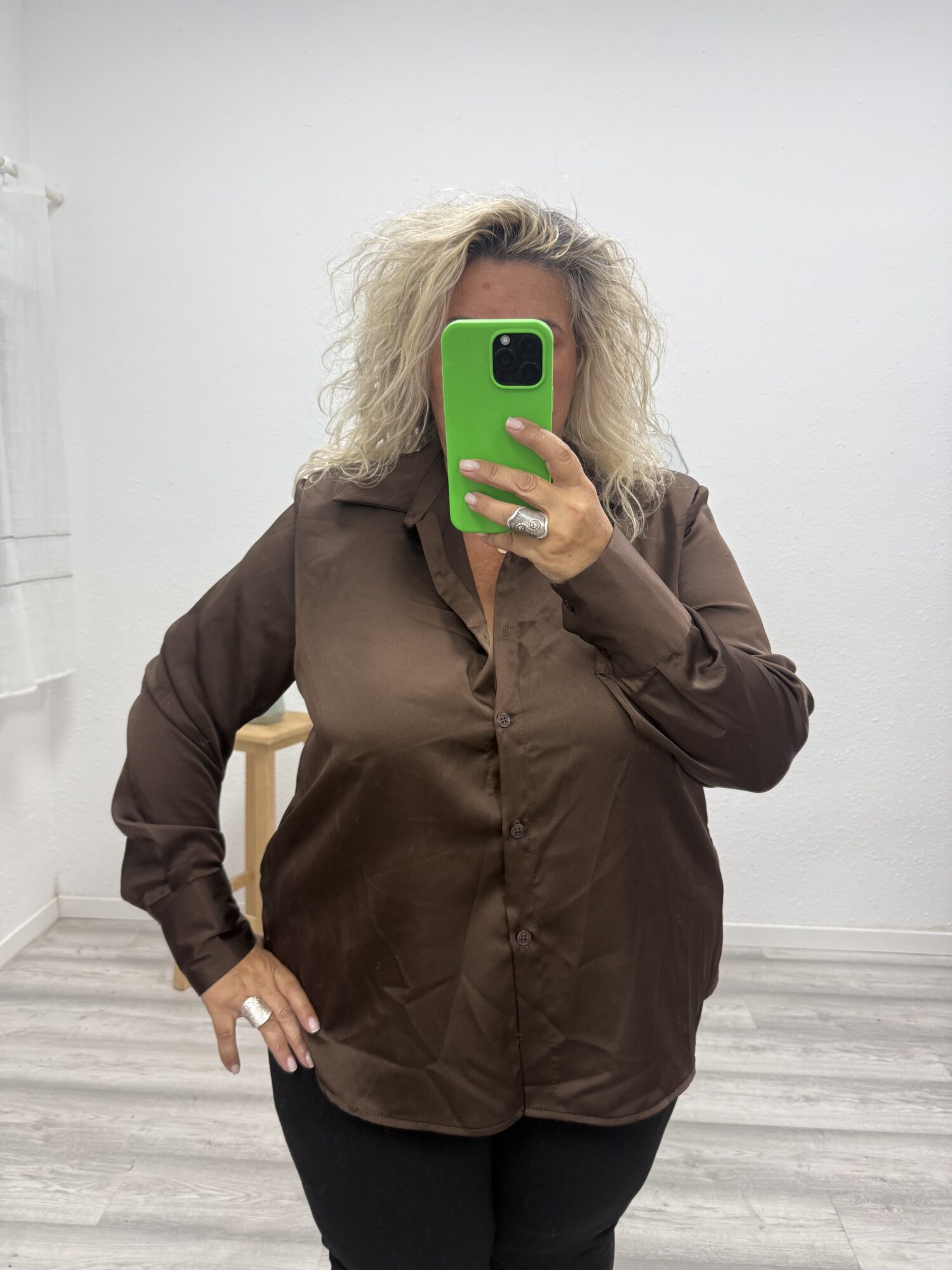 Blusa raso chocolate