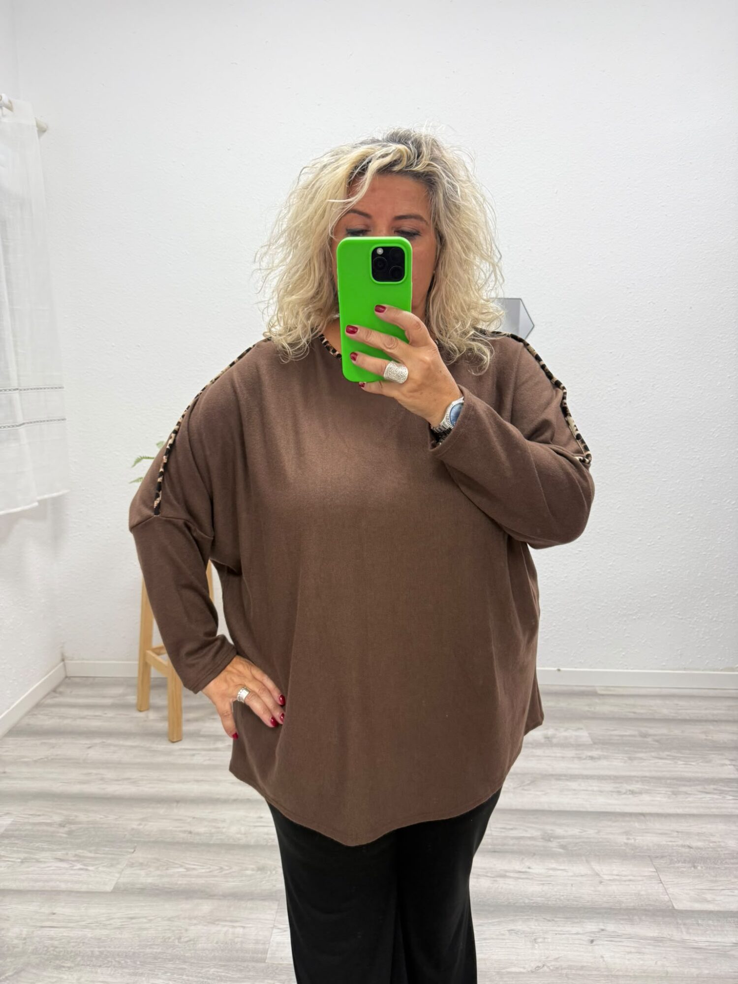 Jersey chocolate animal print