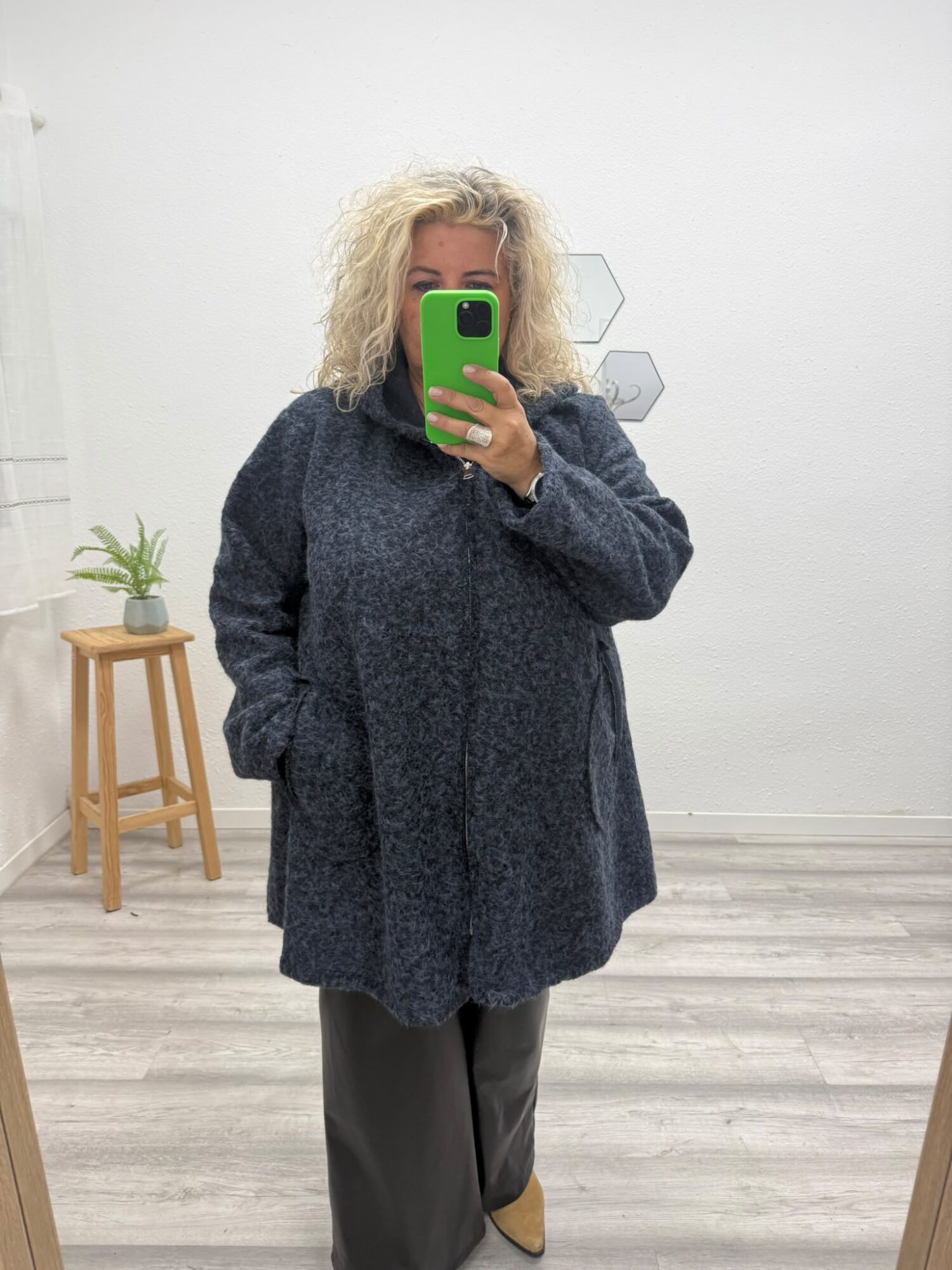 Chaqueton capucha azul