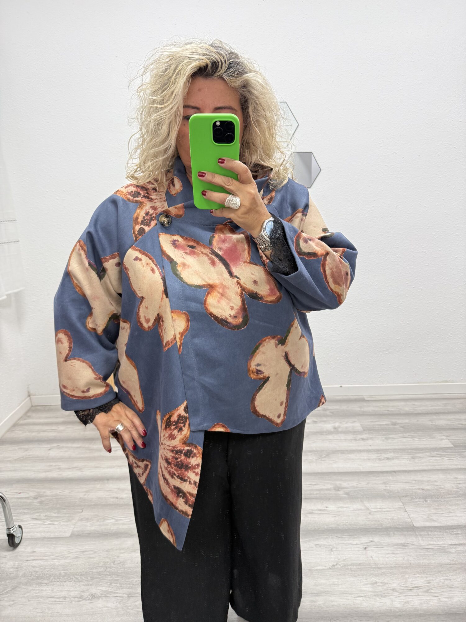 Chaqueta estampada azul