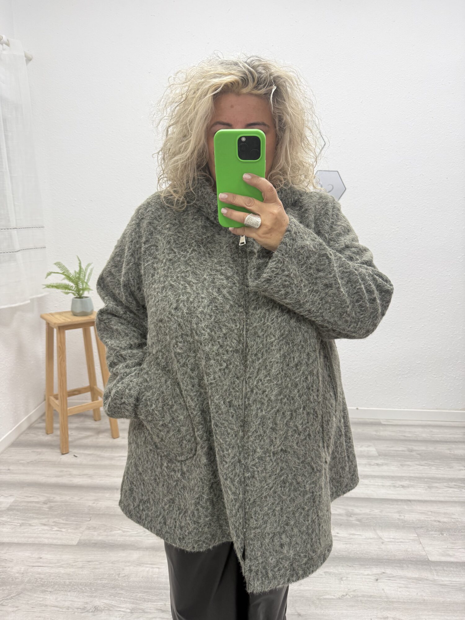 Chaqueton capucha verde