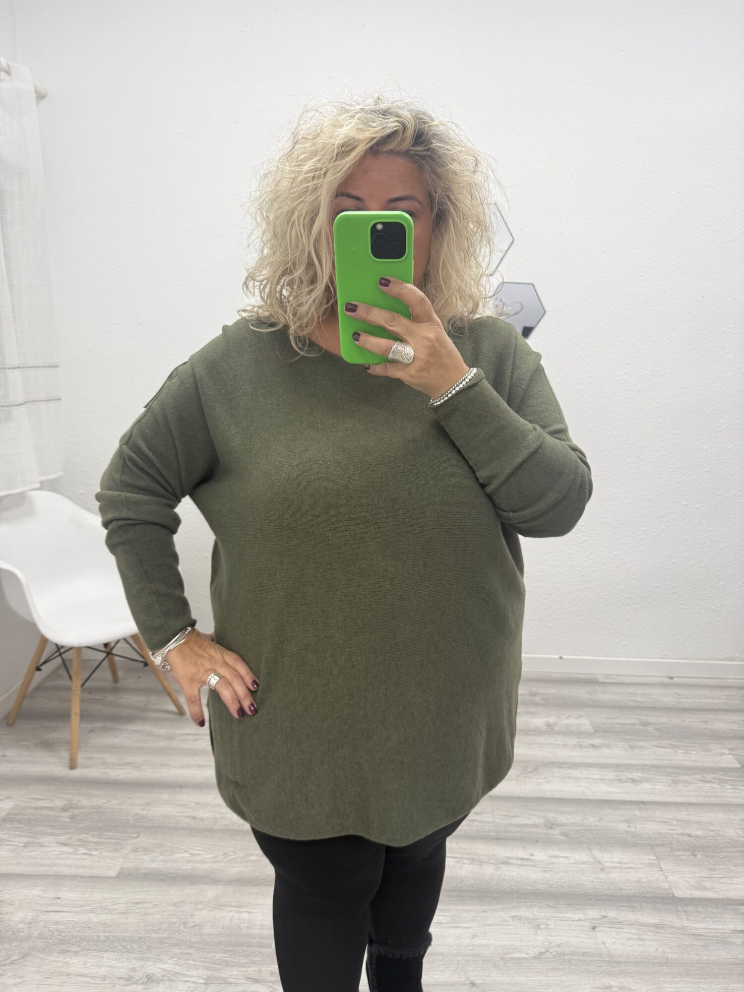Jersey cuello redondo verde